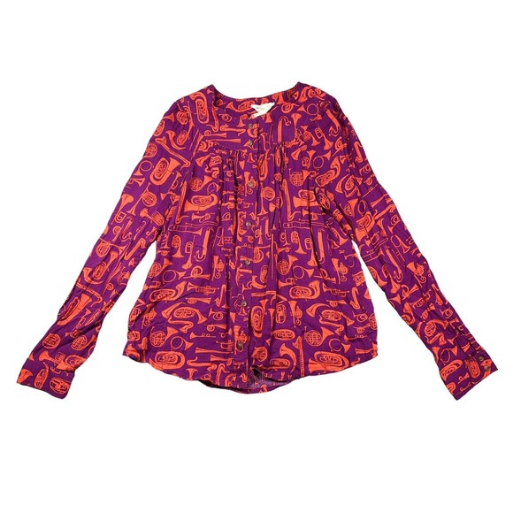 52 Conversations by Anthropologie 22 of 52 Toot Your Horn Blouse Top Size 0‎ - Picture 1 of 7
